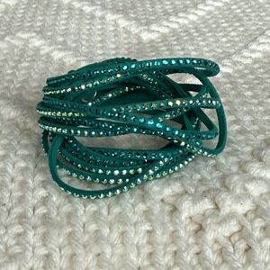 Swarovski leather wrap bracelet
